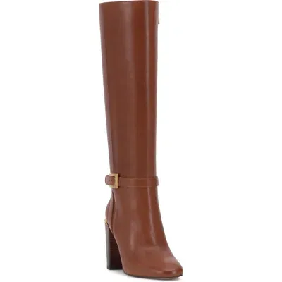 Vince Camuto Gini Extra Wide-calf Buckled Knee-high Riding Boots In Whiskey