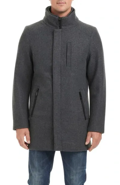 Vince Camuto Modern Water Resistant Car Coat With Removable Bib In Charcoal Grey