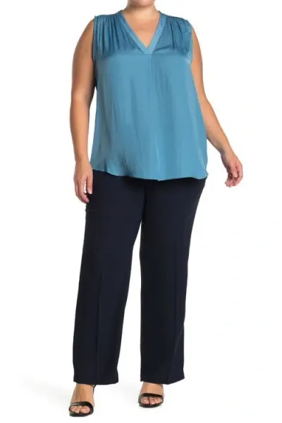 Vince Camuto Solid Crepe Pants In Classic Navy