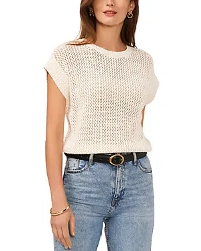 Vince Camuto Open Knit Top In New Ivory