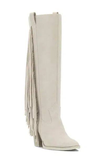 Vince Camuto Pelia Fringe Knee High Boot In Bone