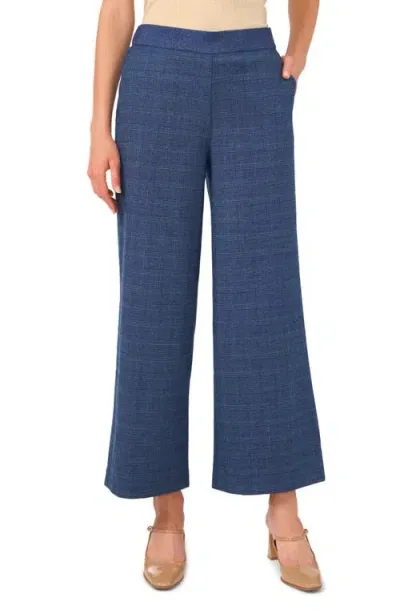 Vince Camuto Plaid Wide Leg Pants In Classic Navy