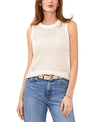 Vince Camuto Women's Crewneck Pointelle Sweater Tank In Milk