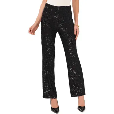 Vince Camuto Sequin Flare Leg Pants In Rich Black