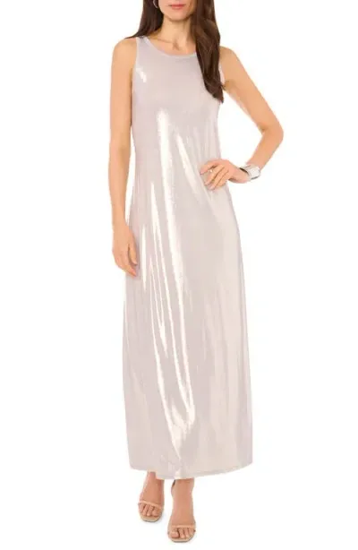 Vince Camuto Shimmer Sleeveless Maxi Dress In Silver