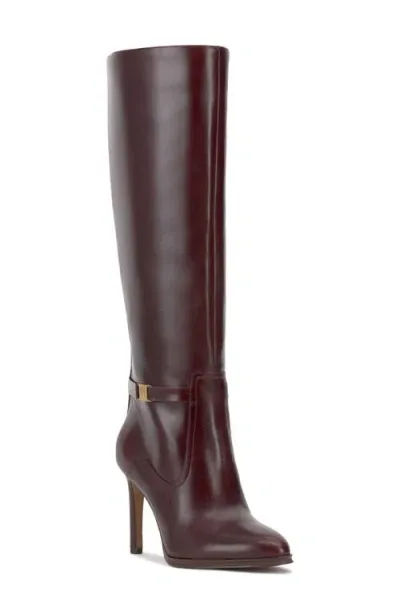 Vince Camuto Skylie Knee High Boot In Dark Mahogany Leather