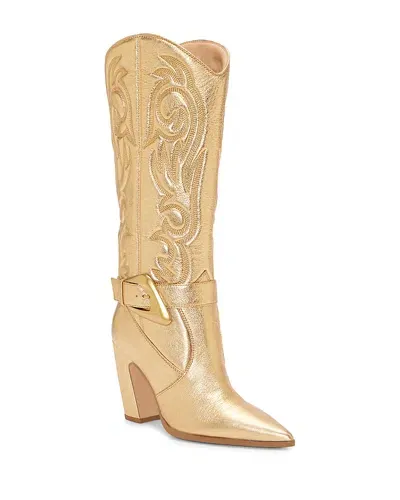 Vince Camuto Women's Bianca Buckled Western Boots In Gold