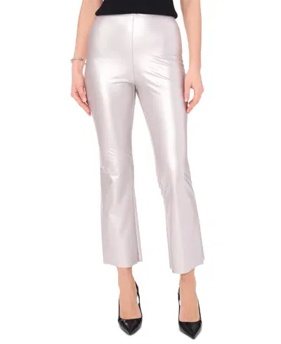 Vince Camuto Women's Metallic Pull-on Flared-leg Pants In Silver