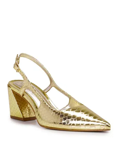 Vince Camuto Women's Sindree Slingback Pumps In Gold Leather