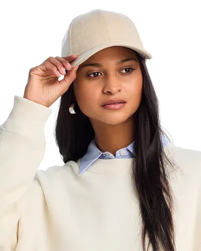 Vince Cashmere Baseball Hat In White