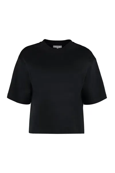 Vince Cotton Crew-neck T-shirt In Black