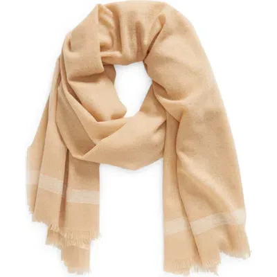 Vince Fringe Cashmere Scarf In Sand