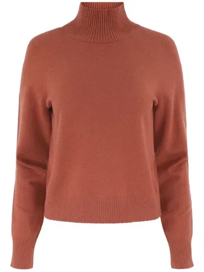 Vince High-neck Raglan-sleeves Sweater In Rosewood