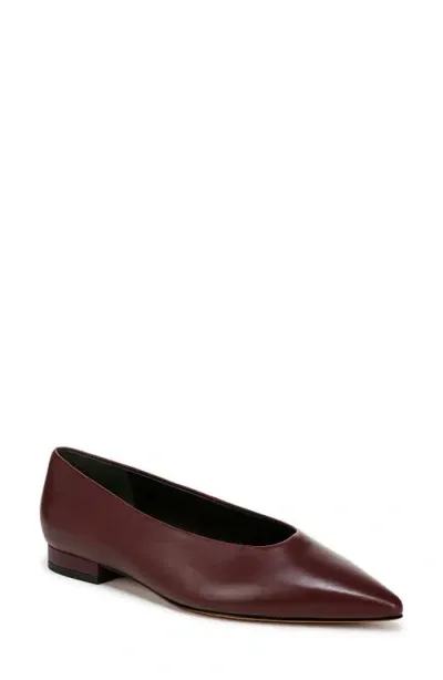 Vince Leah Leather Square-toe Ballerina Flats In Black