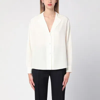 Vince Ivory Silk Shirt In White