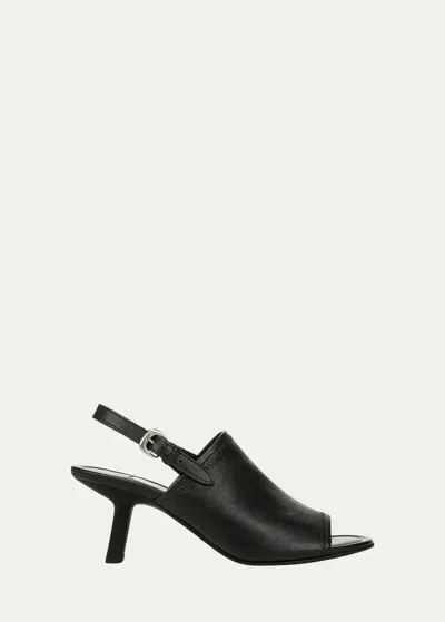 Vince Jana Leather Slingback Sandals In Black Leather