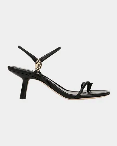 Vince Jolie Leather Slingback Sandals In Black