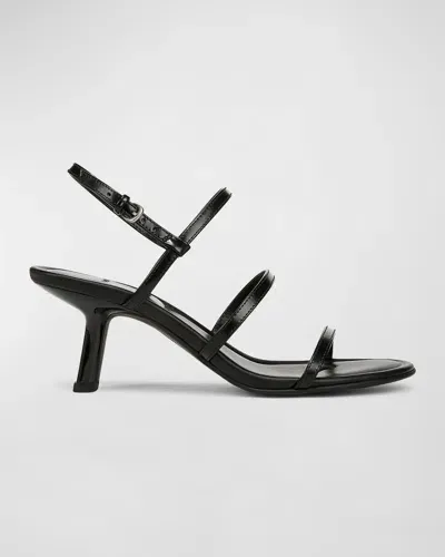 Vince Josie Leather Slingback Sandals In Black Leather