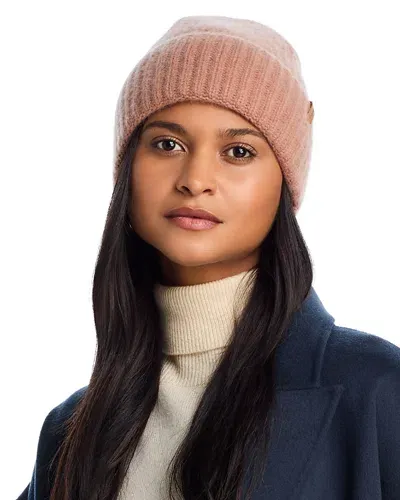 Vince Knit Cashmere Hat In Powder Pink