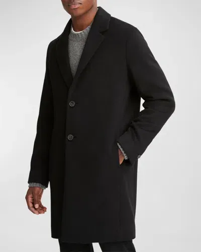 Vince Men's Classic Wool-blend Topcoat In Black