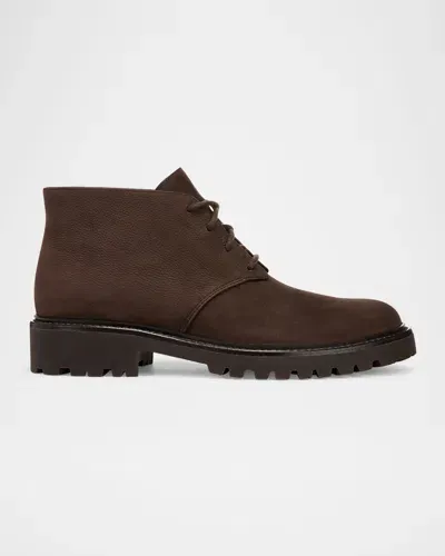 Vince Men's Dann Leather Ankle Boots In Cocoa Brown