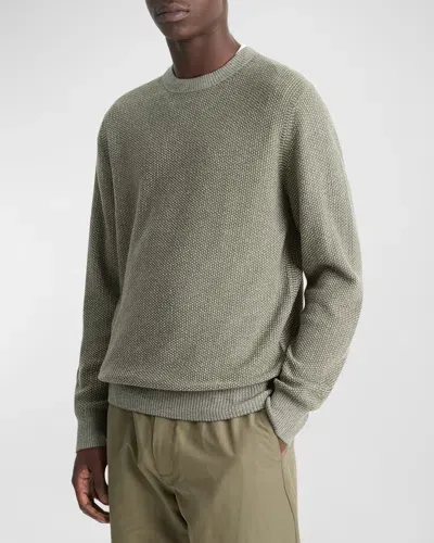 Vince Men's Geometric Jacquard Sweater In Surplus Olive