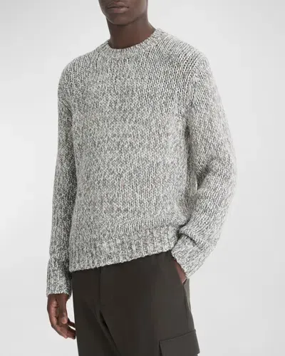 Vince Men's Homespun Marled Sweater In Medium Heather Grey