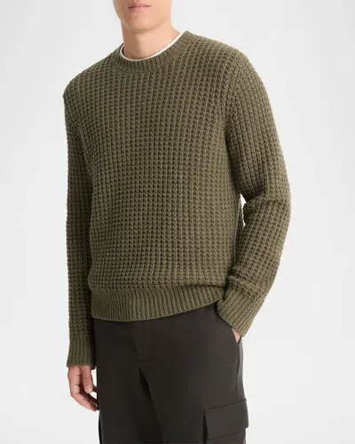 Vince Men's Macro Waffle Cashmere Sweater In Surplus