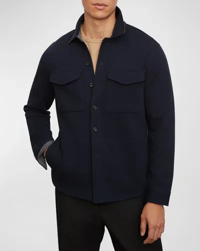 Vince Men's Solid 4-pocket Shirt Jacket In Blue