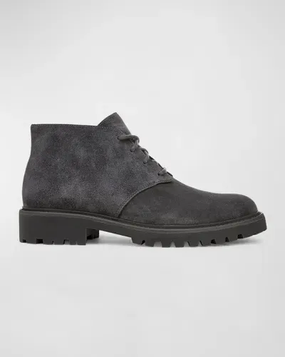 Vince Men's Suede Lace-up Ankle Boots In Dark Cinder Grey