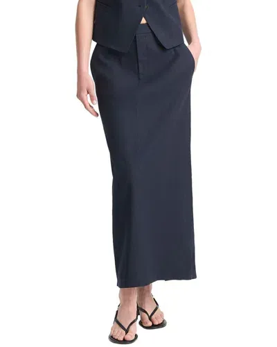 Vince Mid-rise Maxi-skirt In Blue