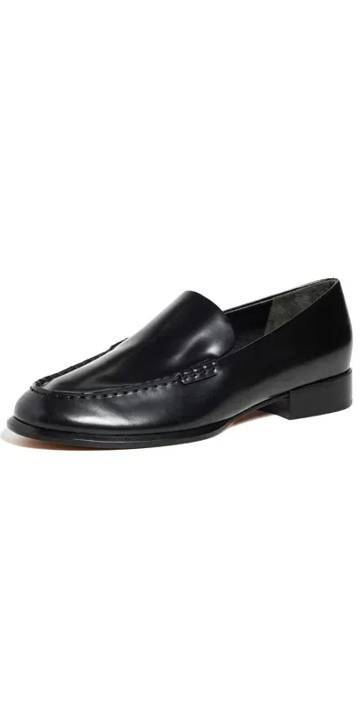 Vince Naomi Sleek Leather Loafers In Black Leather