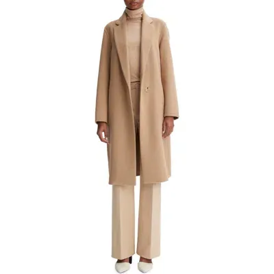 Vince One-button Long Coat In Camello