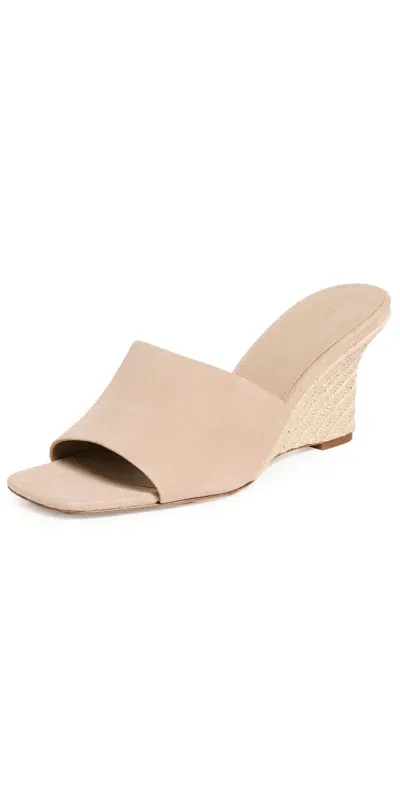 Vince Pia Suede Wedge Espadrille Sandals In Taupe Clay Beige