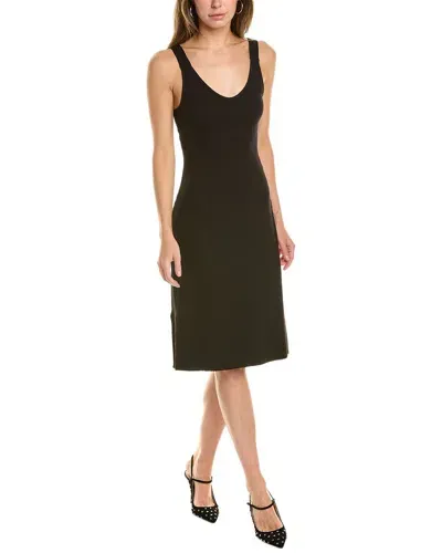 Vince Ribbed Racerback Tank Dress In Black