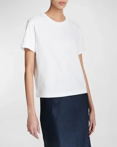 Vince Short-sleeve Pima Cotton Crewneck T-shirt In Optic White