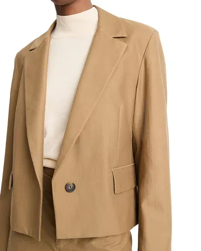 Vince Twill Cropped Jacket In Light Oak Wood