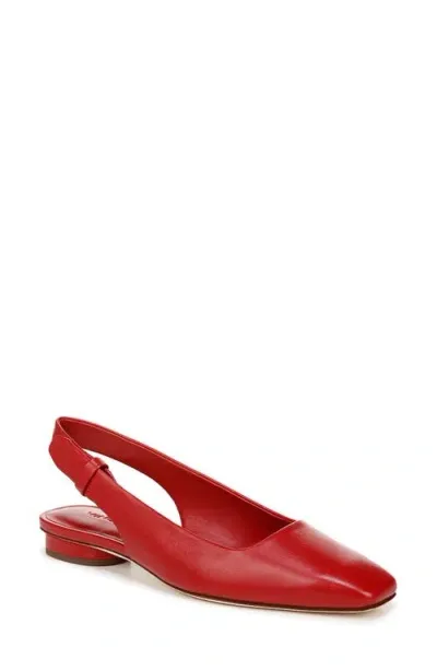 Vince Vida Slingback Flat In Crimson