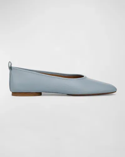 Vince Vivian Lambskin Ballerina Flats In Glacial Blue Leather