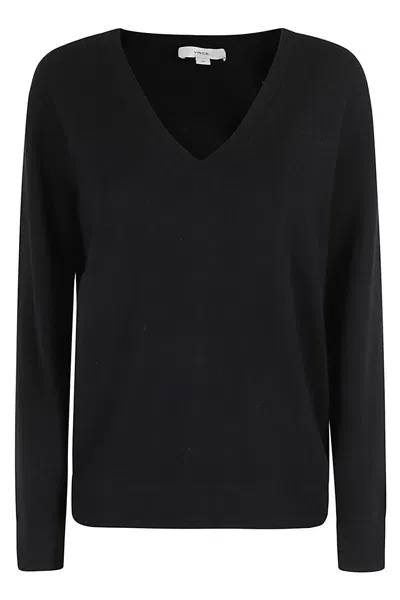 Vince Weekend V Neck In Blk