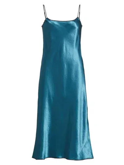 Vince Tipped Slip Dress Blue Waltz/deep Lake In Blue Waltz Deep Lake