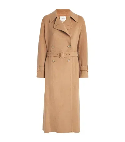 Vince Wool-blend Lofty Coat In Beige