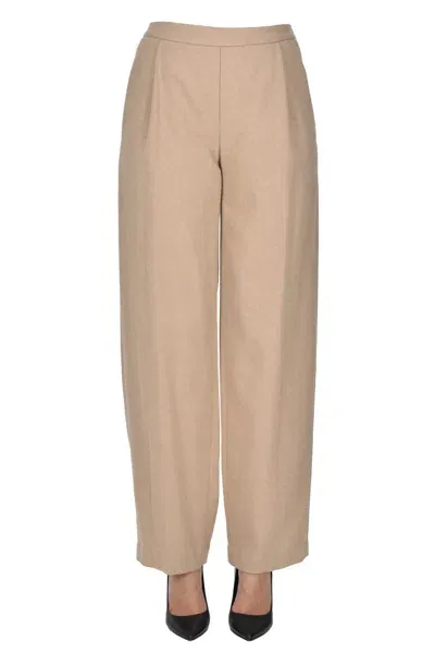 Vince Wool-blend Trousers In Camel