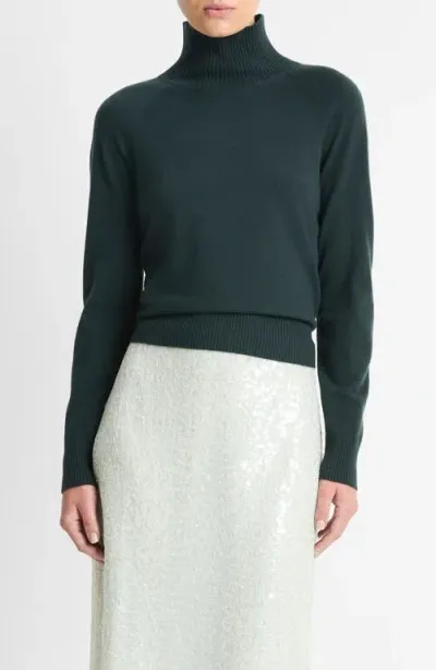 Vince Wool Blend Turtleneck Sweater In Sea Onyx