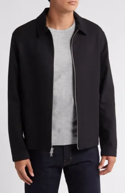 Vince Zip-up Jacket In Black/heather Charcoal