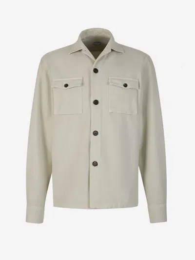 Vincenzo Di Ruggiero Cervinia Cotton Overshirt In Beige