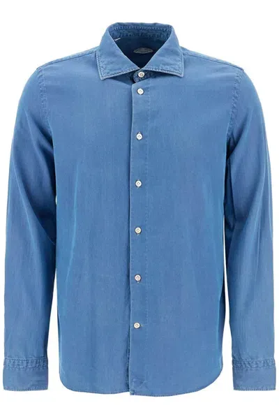 Vincenzo Di Ruggiero Denim Effect Shirt In Blue