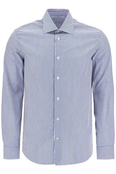 Vincenzo Di Ruggiero Slim Fit Twill Shirt For Men In White