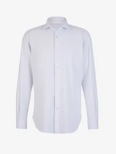 Vincenzo Di Ruggiero Stretch Knit Shirt In Blue