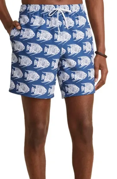 Vineyard Vines 7-inch Chappy Swim Trunks In Blue Fish